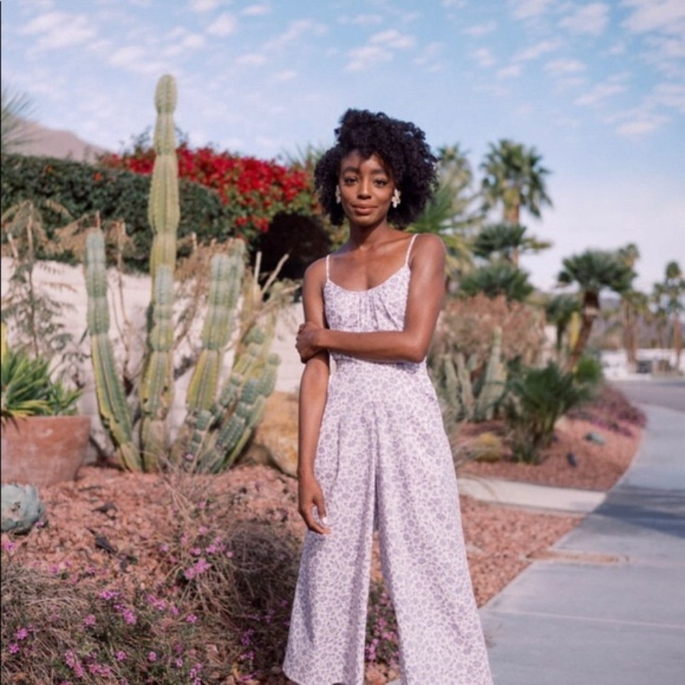 NWT Gal Meets Glam Etta Lilac Floral Jumpsuit